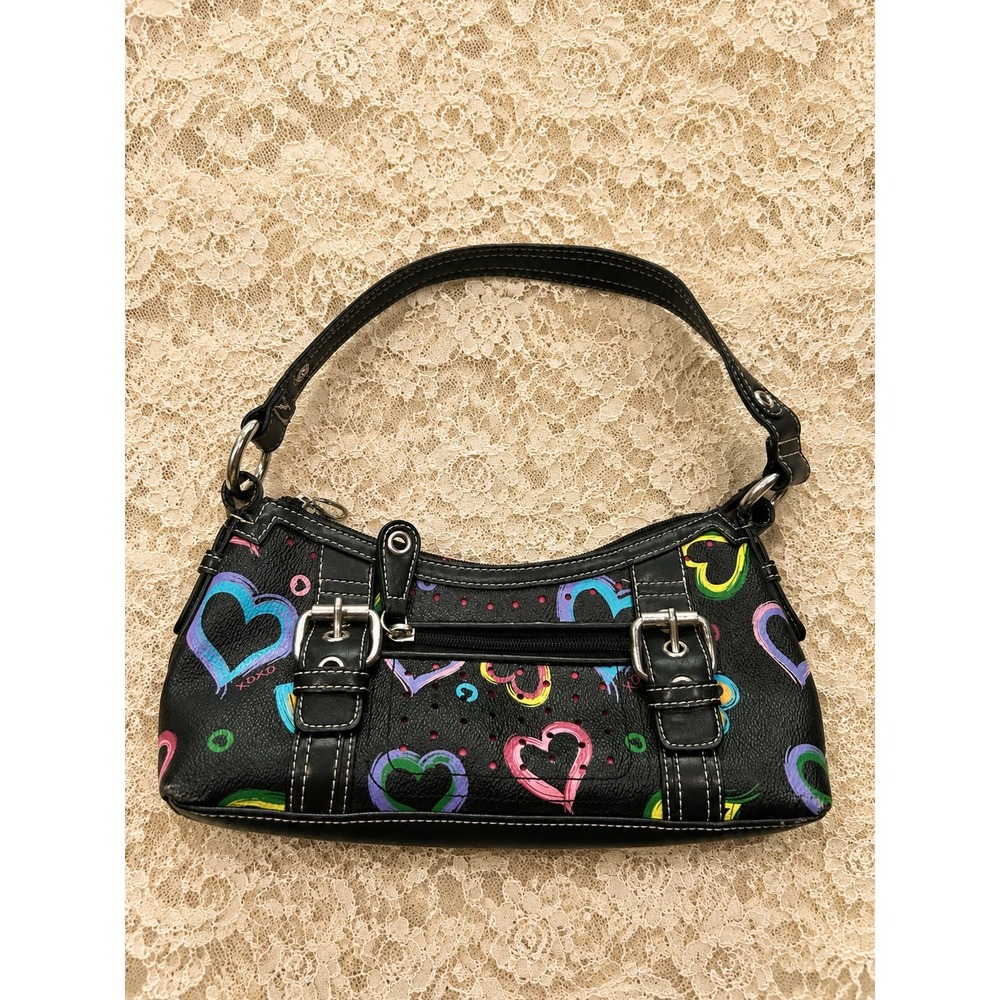 Y2K Graffiti Print Baguette Shoulder Bag Buckle 2000s McBling Mini Purse